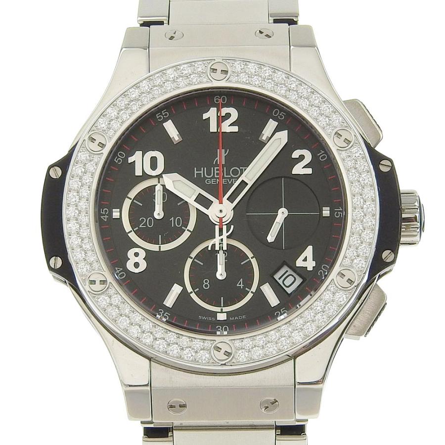 ウブロ HUBLOT ビッグバン スチール クロノグラフ 腕時計 ベゼルダイヤ 