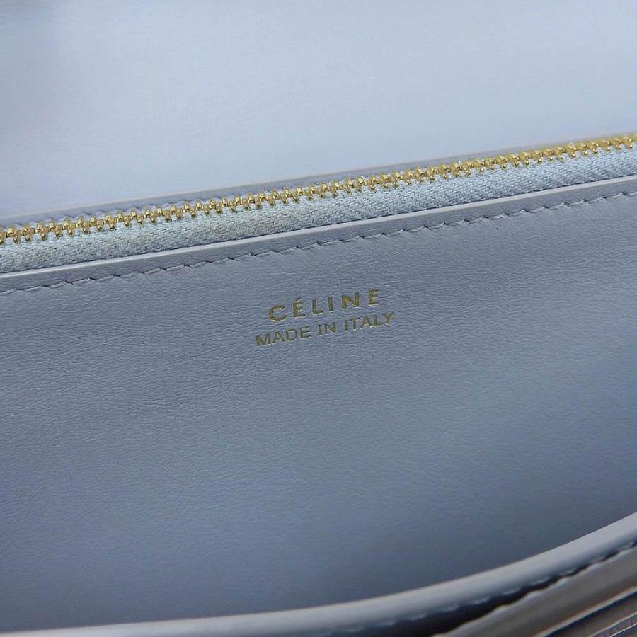 【本物保証】 箱・布袋付 超美品 セリーヌ CELINE ラージフラップ マルチファンクション ホック付長財布 レザー グレー 101673AU8 CELINE（セリーヌ） ラージフラップ マルチファンクション ホック付長