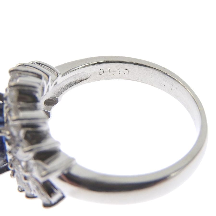 天然コランダム リング Pt900 サファイア 2.44ct 2ct up メレダイヤ 