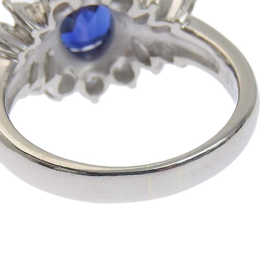 天然コランダム リング Pt900 サファイア 2.44ct 2ct up メレダイヤ 