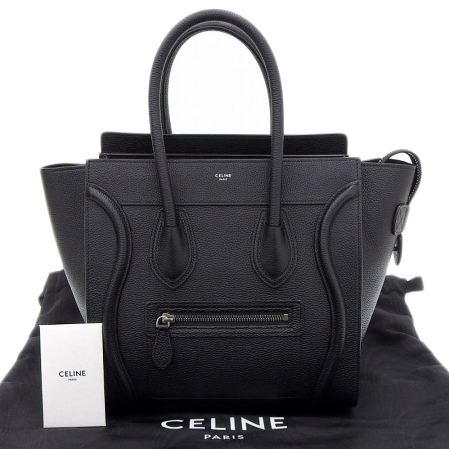 セリーヌ CELINE ラゲージ マイクロ ショッパー ハンドバッグ レザー 黒 167793 本物保証 布袋付 美品｜shop-takashimaya7