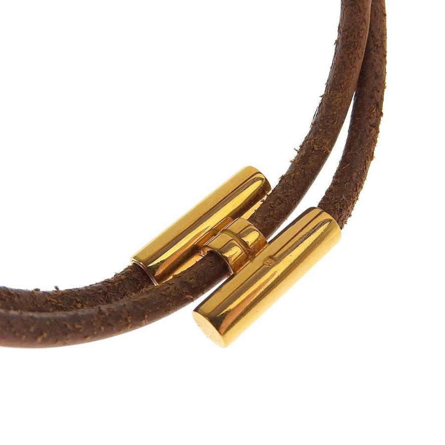 HERMES エルメス トゥルニス H ロゴ ブレスレット GP レザー