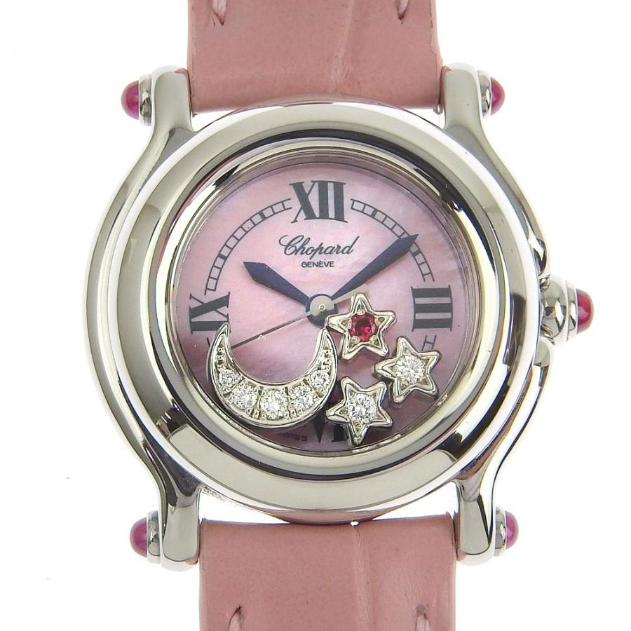ハッピースポーツ ショパール CHOPARD 腕時計 ピンクシェル文字盤