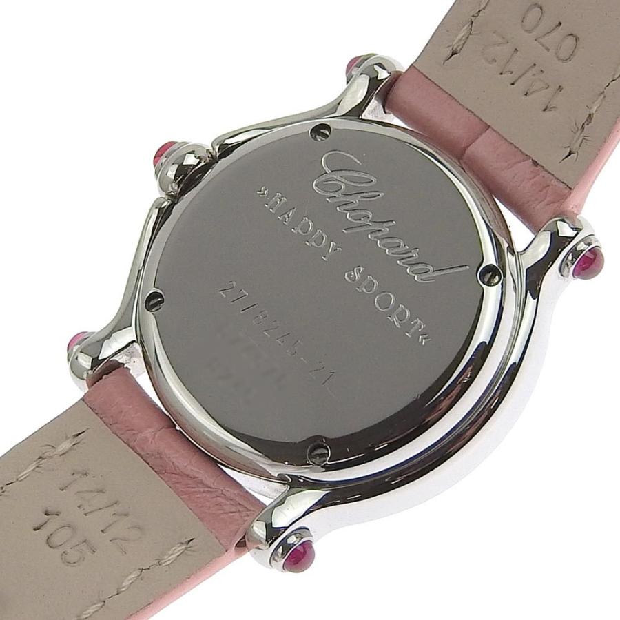 美品 ショパール Chopard 腕時計 ハッピースポーツ 27/8245.21 ピンクシェル ダイヤモンド クロコダイル レディース クオーツ QZ ピンク 革ベルト スター ムーン 月 星 中古 Chopard（ショパール） Chopard 27/8245 ハッピースポーツ 腕時計