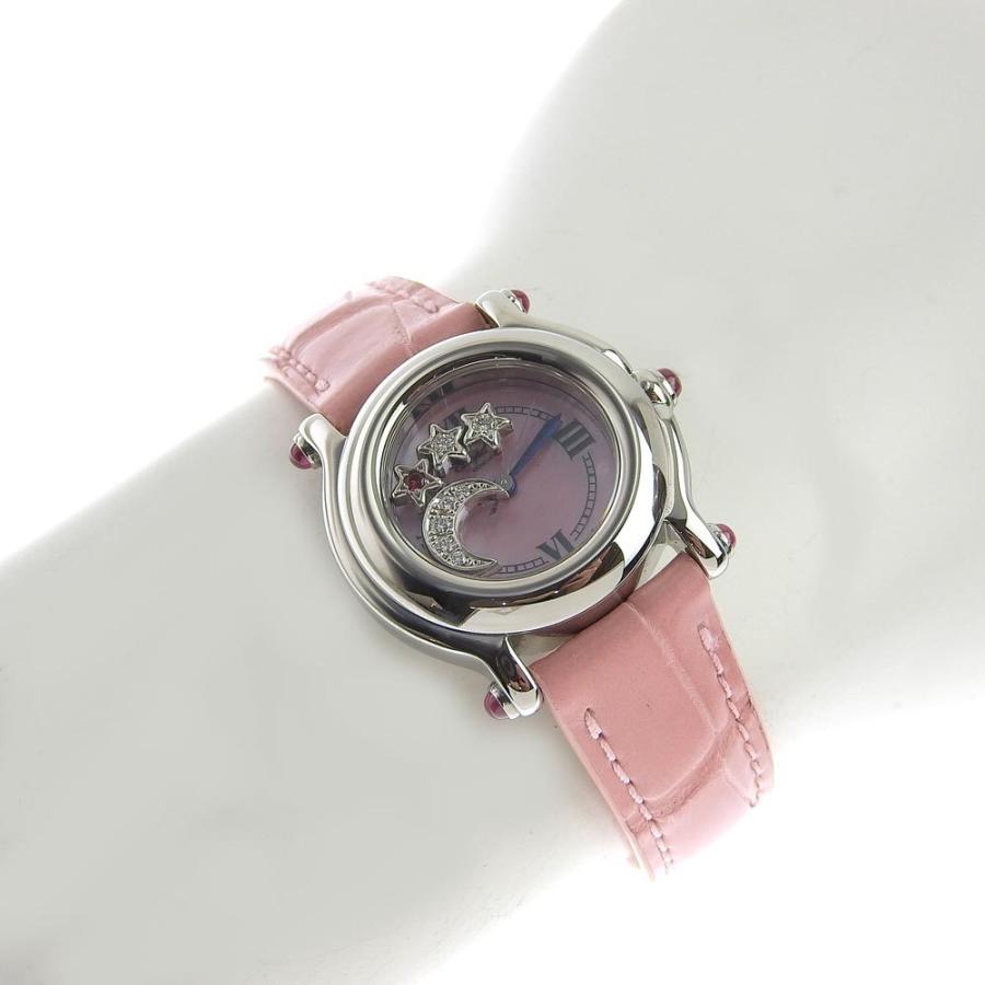 ハッピースポーツ ショパール CHOPARD 腕時計 ピンクシェル文字盤