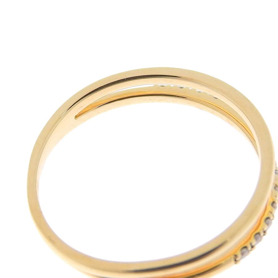 ete（エテ） シンプル 2連 リング 指輪 K18YG メレダイヤモンド 0.06ct