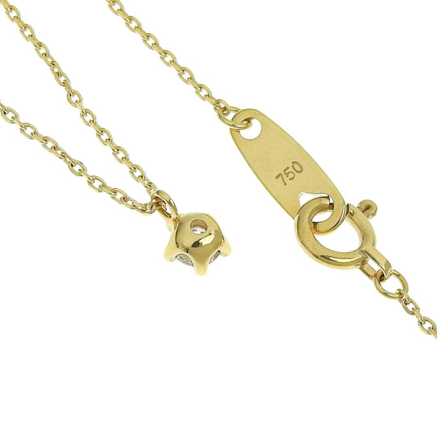 ルジアダ RUGIADA 一粒ダイヤモンド シンプル ネックレス K18YG 本物