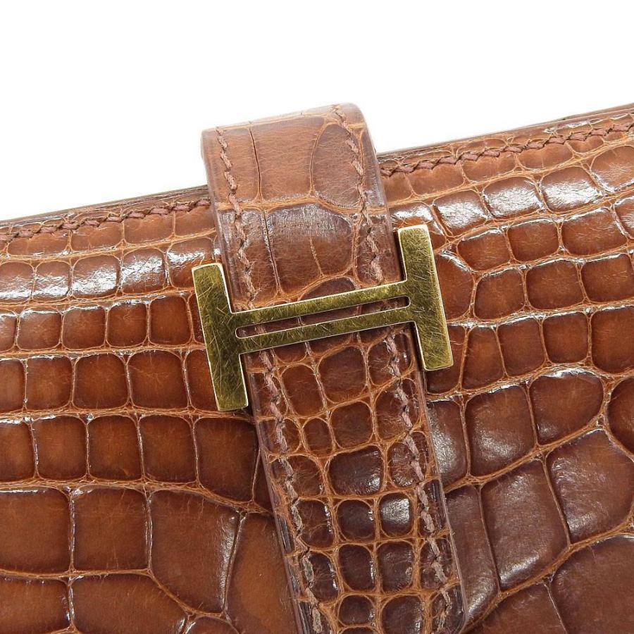 HERMES べアンスフレクロコダイルアリゲーター長財布k刻印