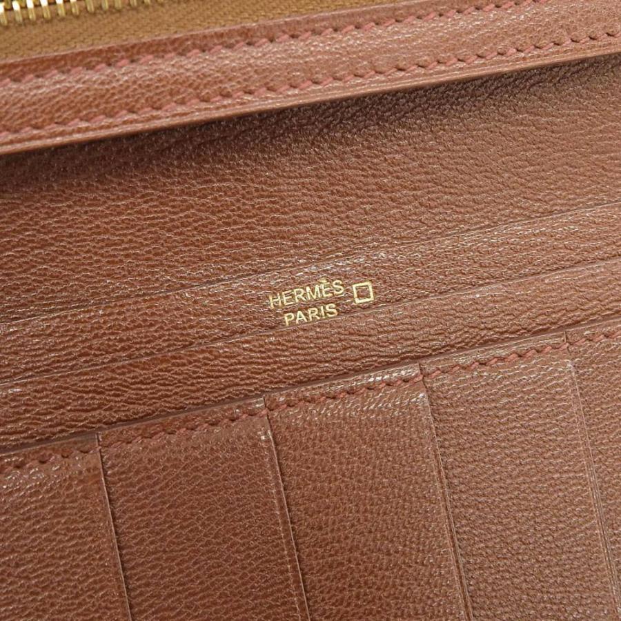エルメス HERMES ベアン スフレ 長財布 クロコ アリゲーター ブラウン