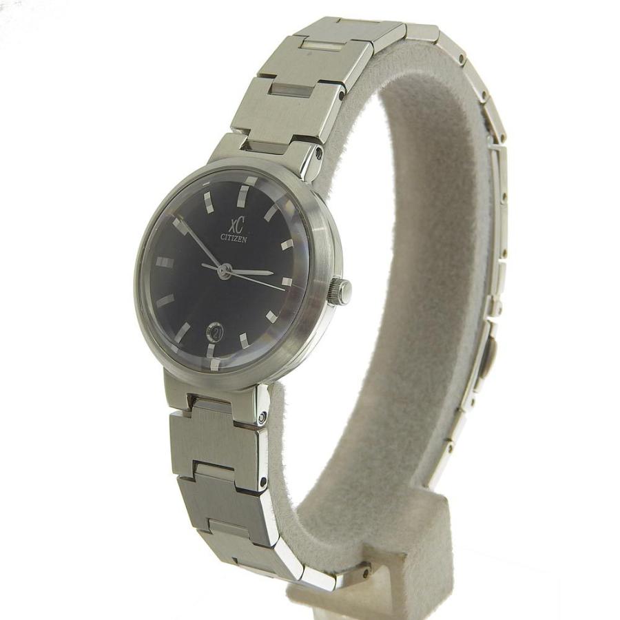 【本物保証】 箱付 美品 シチズン CITIZEN クロスシー デイト レディース クォーツ 電池 腕時計 黒文字盤 4613 H07910Y CITIZEN（シチズン） クロスシー デイト レディース クォーツ 電池