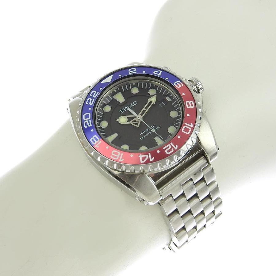 セイコー SEIKO キネティック ペプシ プロスペックス ダイバーズ メンズ クォーツ 腕時計 赤/青ベゼル 5M62 0BL0 本物保証 箱付 美品