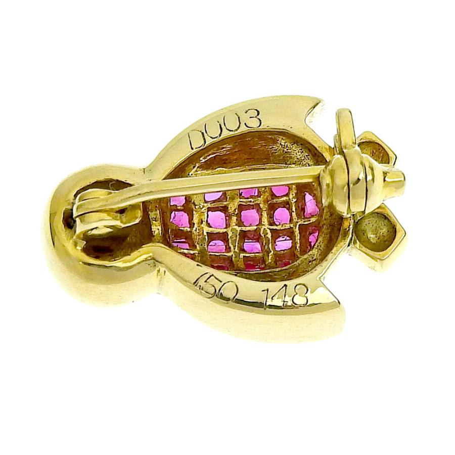 ブローチ K18YG メレルビー 1.48ct メレダイヤモンド 0.03ct ペンギン 