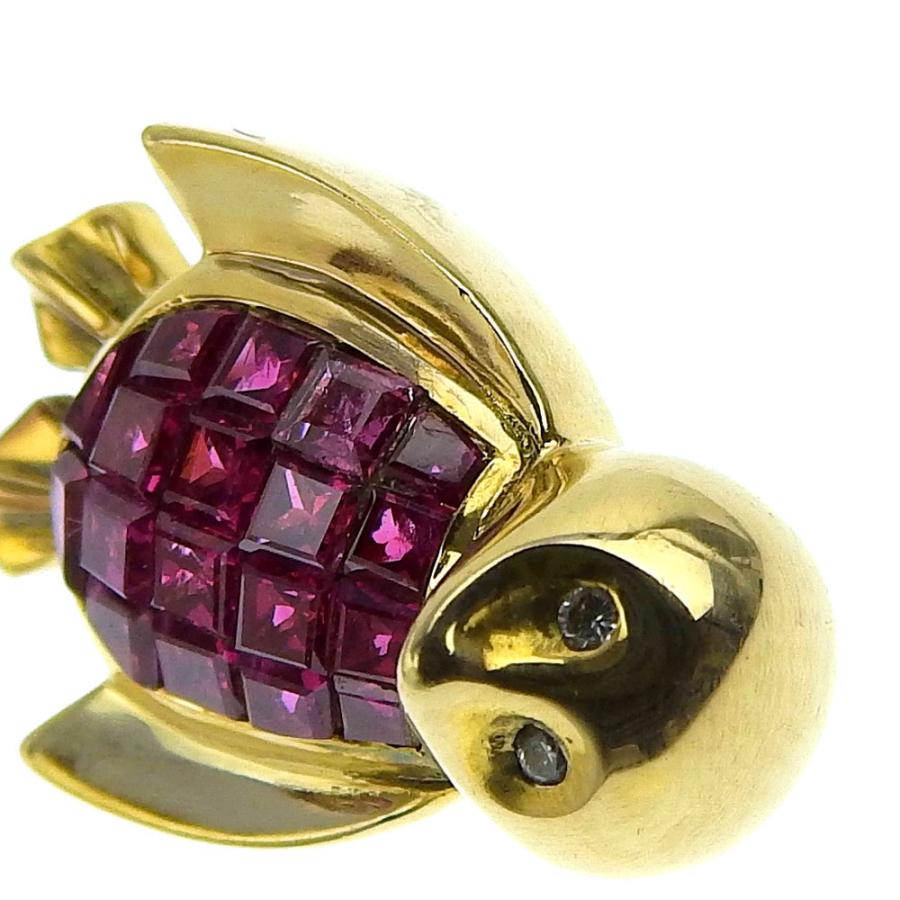 ブローチ K18YG メレルビー 1.48ct メレダイヤモンド 0.03ct ペンギン 