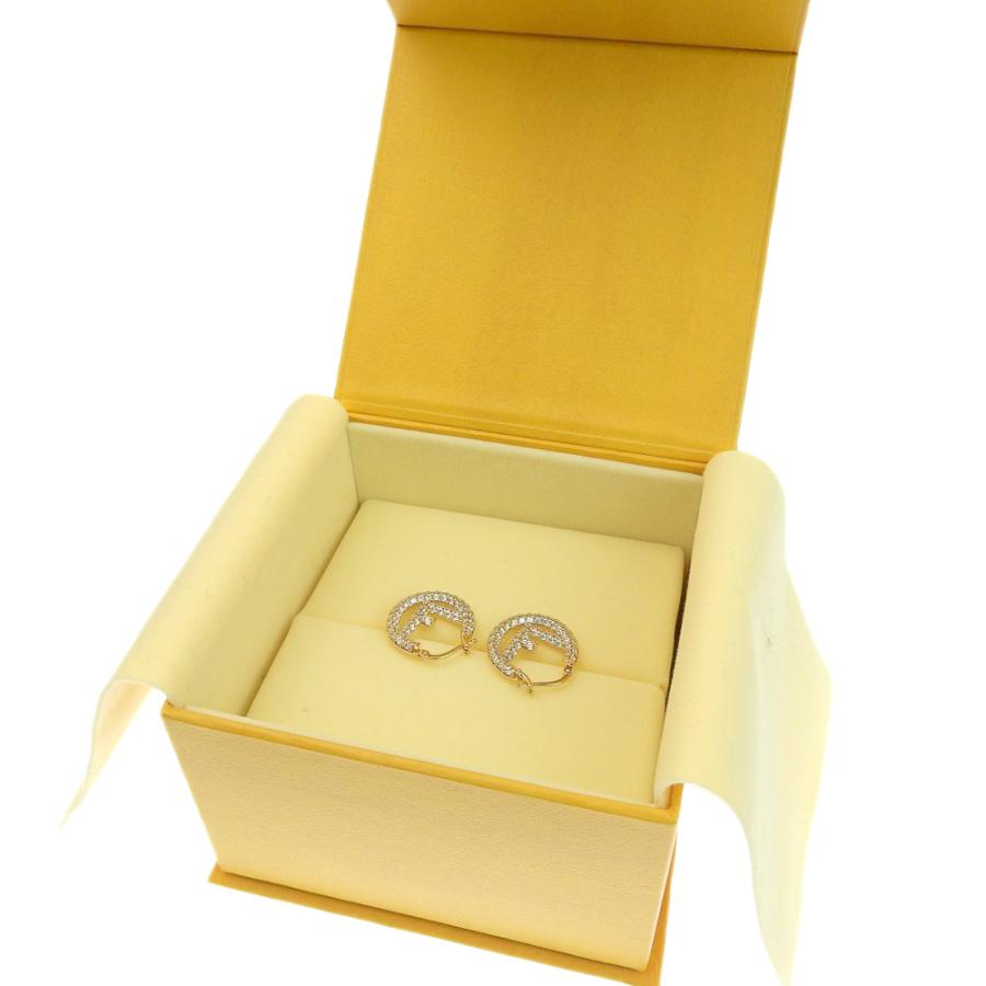 FENDI フェンディ FF ロゴ ラインストーン ピアス ゴールド シルバー F is FENDI フェンディ エフイズフェンディ ラインストーン