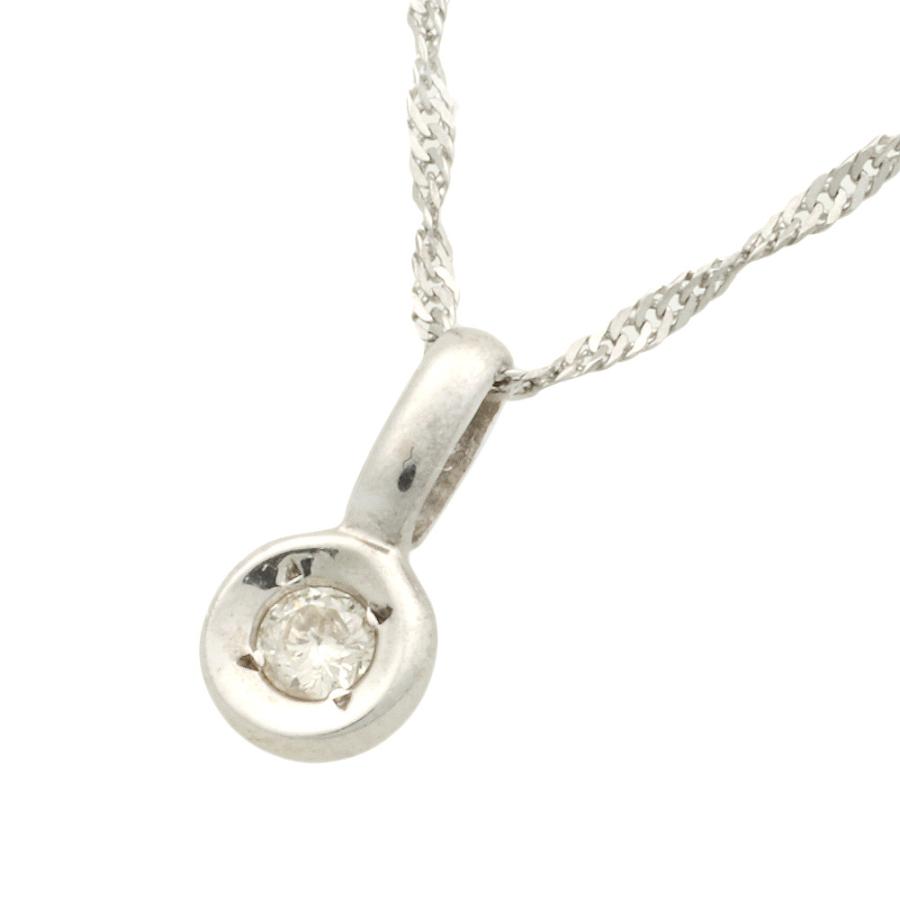 ジュエリーマキ JEWELRY MAKI 一粒ダイヤモンド ネックレス K14WG 