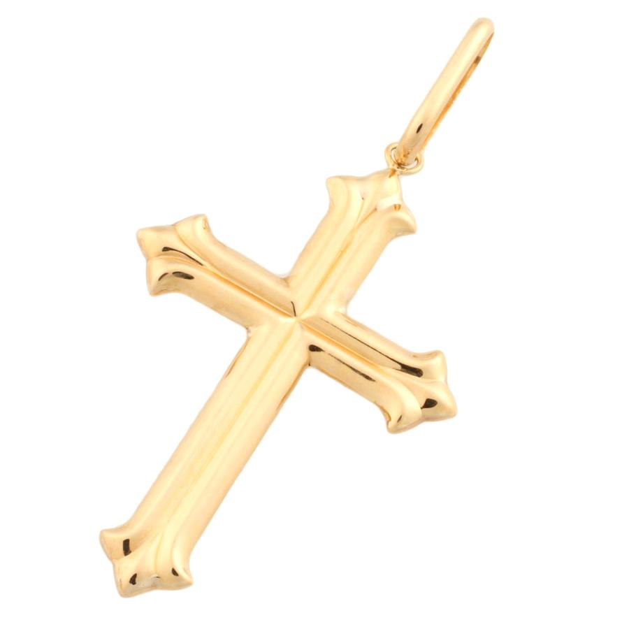 クロス 十字架 ペンダントトップ K18YG ノーブランド No brand 本物  