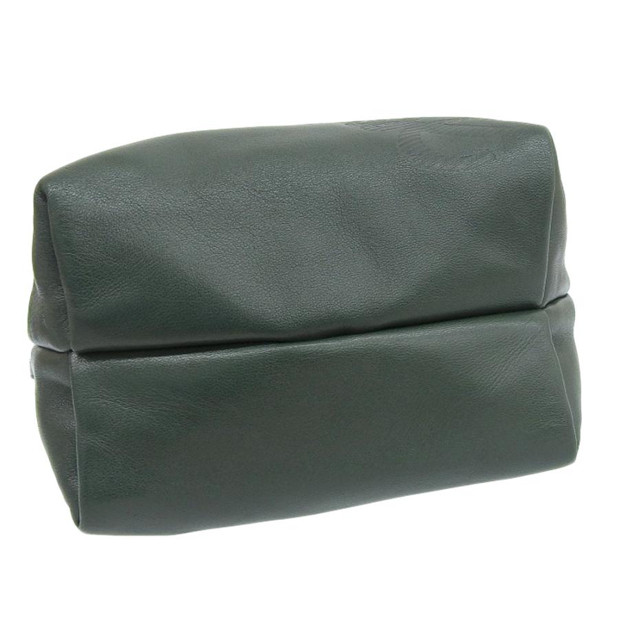 ロエベ LOEWE 巾着 斜め掛け ショルダーバッグ ナッパレザー 緑 グリーン 本物保証 布袋付 超美品 :tkh22B1126005