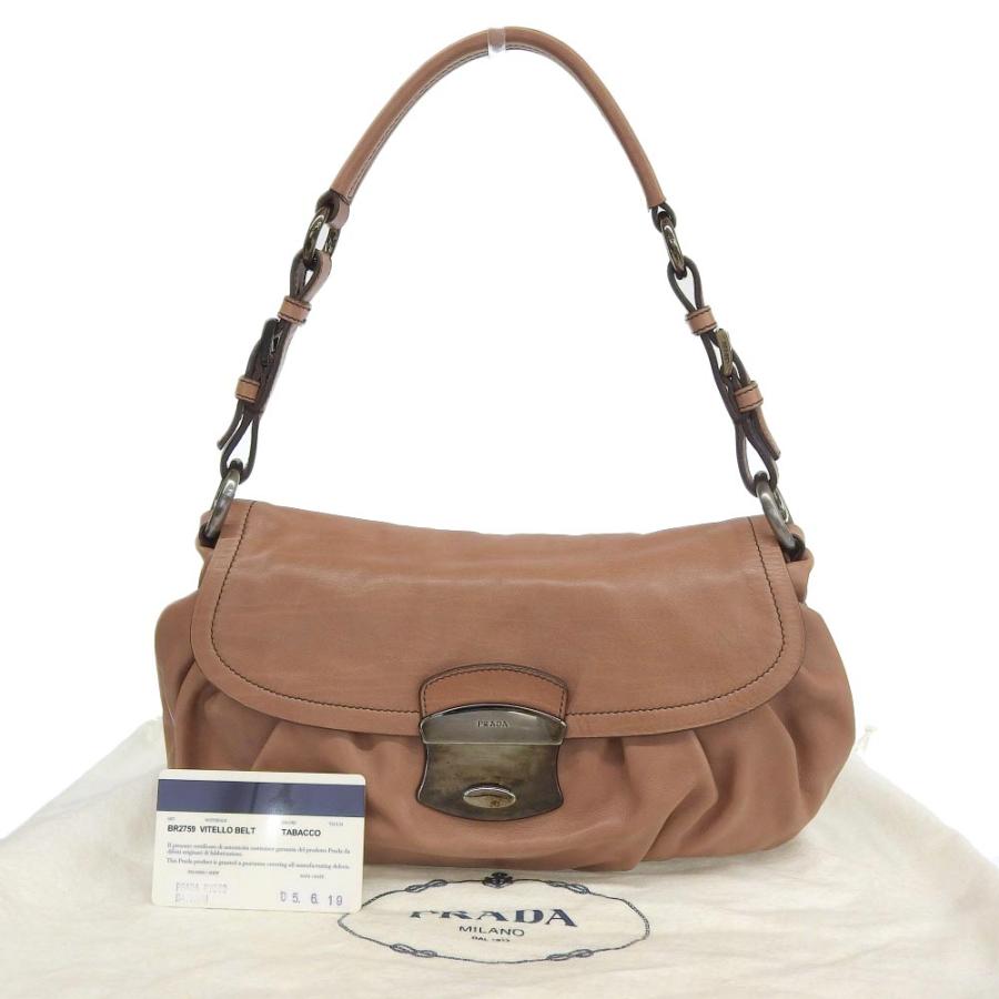 プラダ PRADA ワンショルダー バッグ レザー ブラウン BR2759 本物保証