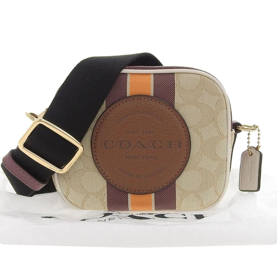 カメラバッグ ミニデンプシーストラップショルダーバッグ　7057 COACH（コーチ） シグネチャー ミニデンプシー ストライプ ショルダー