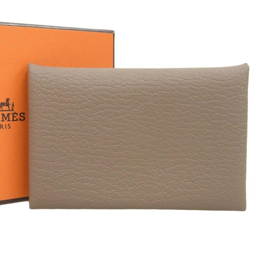 HERMES（エルメス） カルヴィ カードケース 名刺入れ シェーブル 茶