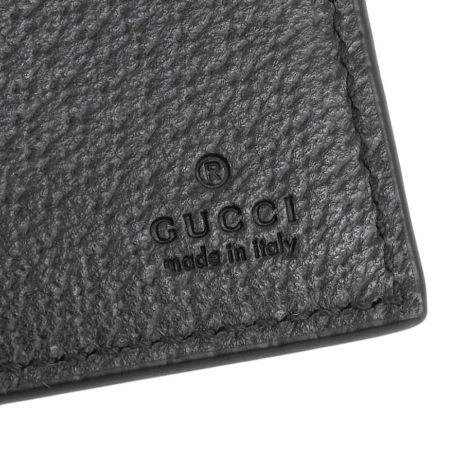 グッチ GUCCI 蜂 ハチ ビー 二つ折り札入れ 財布 レザー 黒 ブラック