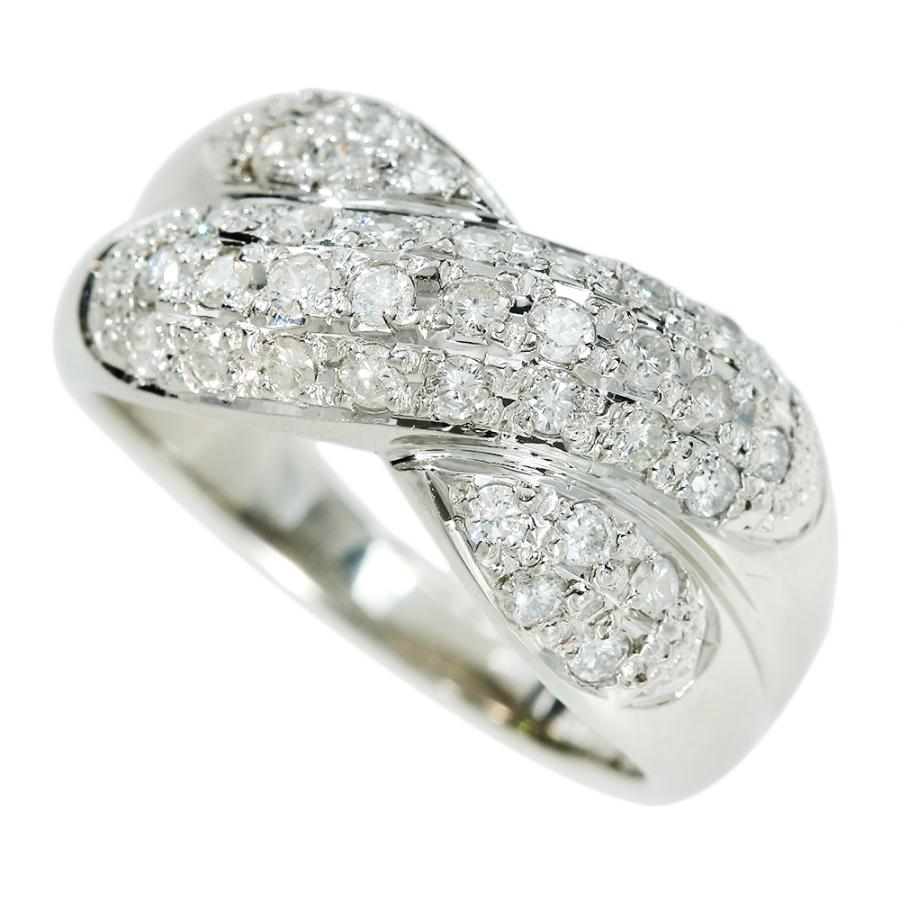 ジュエリーマキ　K18 Pt850 メレダイヤリング ジュエリーマキ JEWELRY MAKI 約6.4g リング 指輪 プラチナ Pt850
