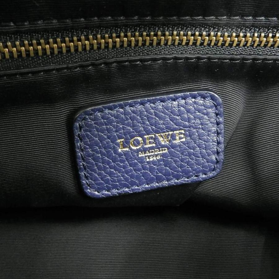 新作グッ ロエベ LOEWE カリエPM ハンドバッグ レザー ネイビー 本物保証 布袋付 超美品