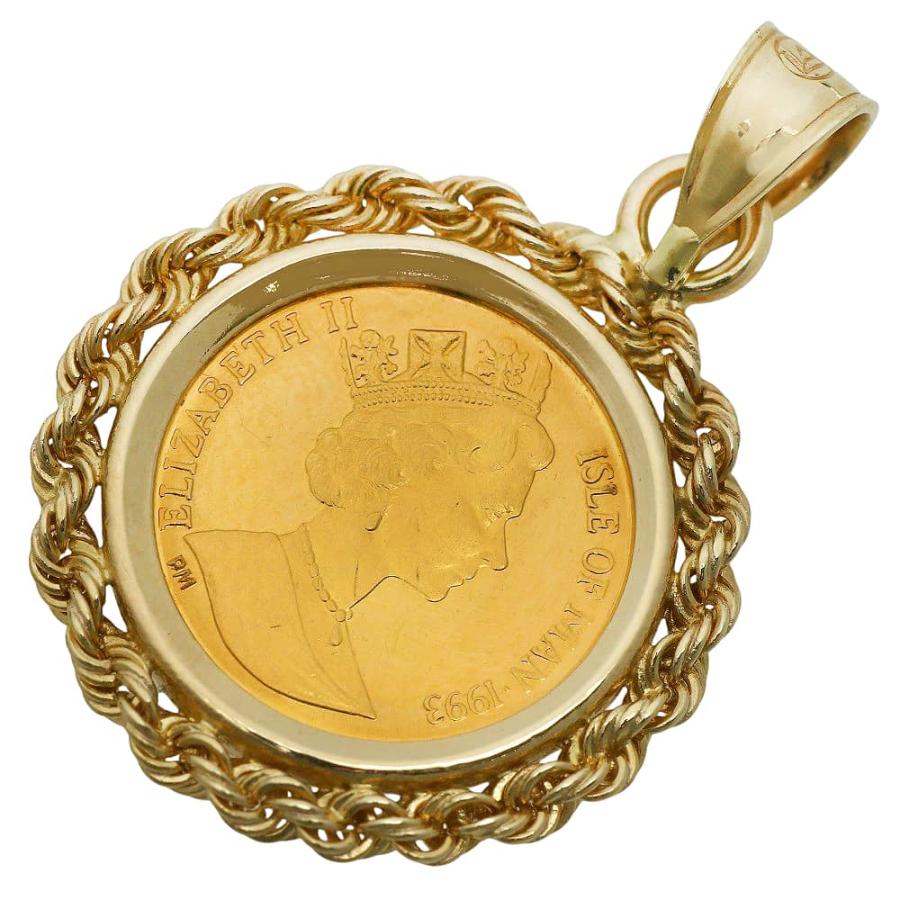 1/25オンスコイン ペンダント 約2.7g K24YG/14K エリザベス2世