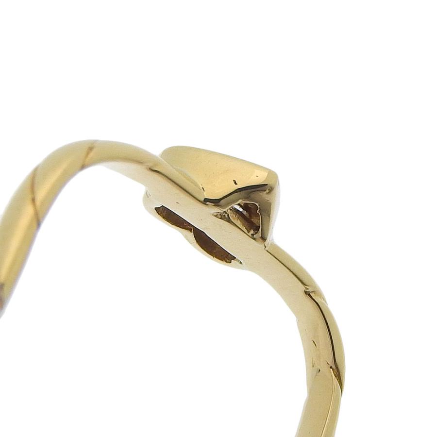 3連クローバーモチーフスクエアリング 計6.8g K18YG ダイヤ0.23ct 約 