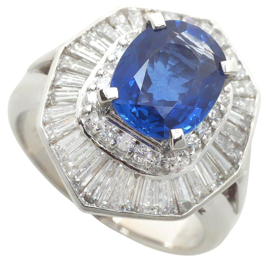 リング 指輪 約12.1g プラチナ Pt900 サファイア 2.65ct メレダイヤ  