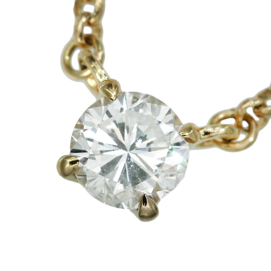 ネックレス 約3.2g K18YG ダイヤモンド0.41ct 一粒ダイヤ 1Pダイヤ 0.4  