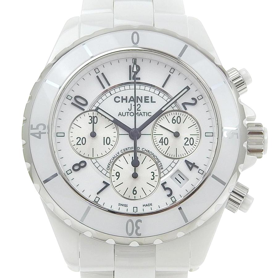 J12 シャネル CHANEL クロノグラフ デイト H1007 白文字盤 ホワイト 