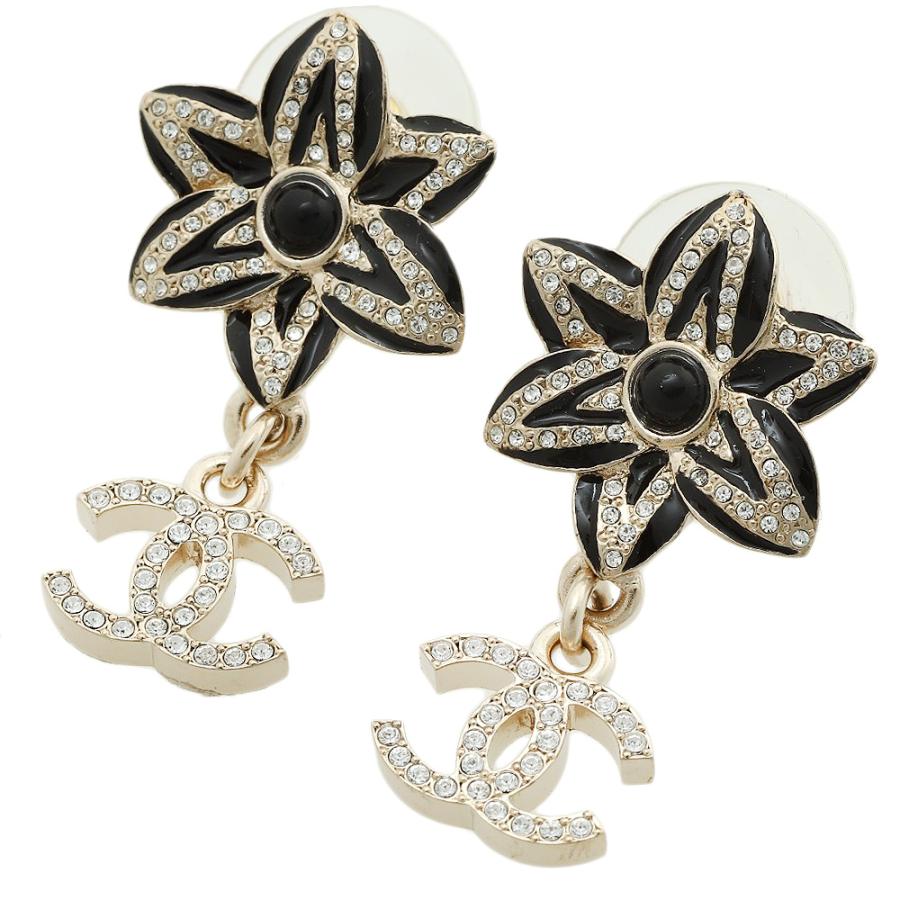 ★シックなブラックフラワー★CHANEL ピアス ☆シックなブラックフラワー☆CHANEL ピアス