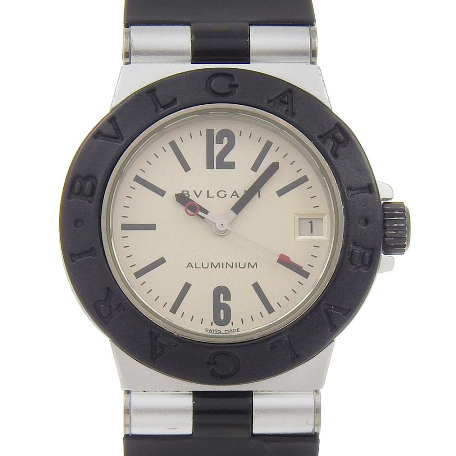 【本物保証】 超美品 ブルガリ BVLGARI アルミニウム AL32TA アイボリー文字盤 アルミニウム ラバー クォーツ 32ミリ ボーイズ 腕時計 BVLGARI（ブルガリ） アルミニウム AL32TA アイボリー文字盤