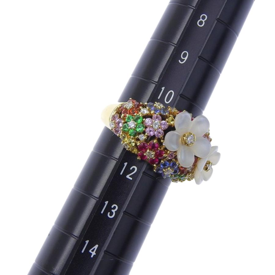 ポンテヴェキオPonte Vecchioサファイアダイヤ18kフラワーモチーフ