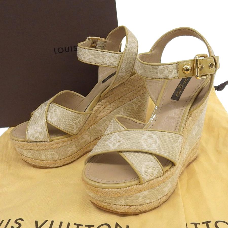 ルイヴィトン　スターボードライン　ラフィア　ウェッジソール　36 23cm LOUIS VUITTON ルイヴィトン スターボードライン 36 約23cm