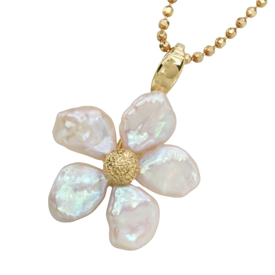 高島屋 パールネックレス 花モチーフ