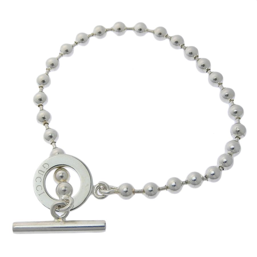 極 美品 グッチ ボールチェーン ブレスレット シルバー925 アクセサリー GUCCI グッチ ボールチェーン ブレスレット シルバー925