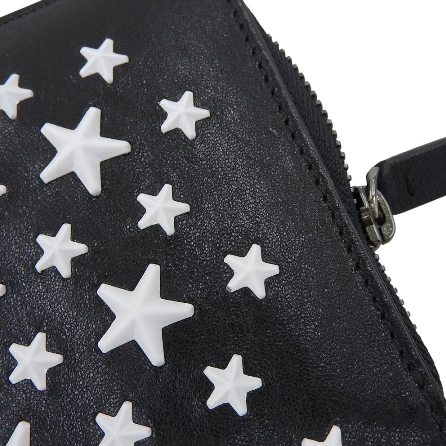 【美品】ジミーチュウ 長財布 ラウンドファスナー エンボス スター ブラック JIMMY CHOO ジミーチュウ ラウンドファスナー長財布 レザー