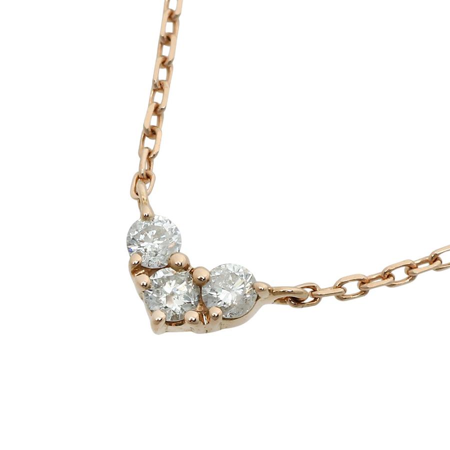 4℃ ヨンドシー 1.2g ネックレス K18PG ピンクゴールド クリアストーン  