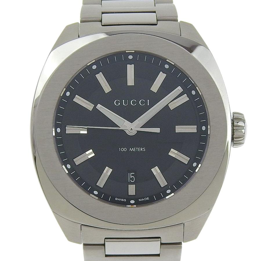 GUCCI（グッチ） デイト 100m YA142201 142 2 黒文字盤 SS クォーツ