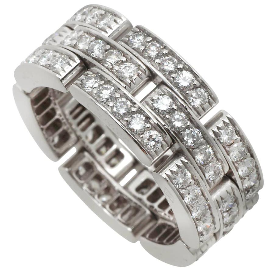 【美品】カルティエ　Cartier マイヨンパンテール　WG ダイヤ付　53 Cartier（カルティエ） CARTIER 10.3g マイヨンパンテールリング 指輪