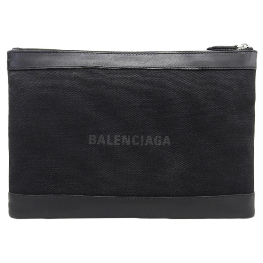 ★美品★バレンシアガ 373834 ネイビークリップM クラッチバッグ レザー NAVY（BALENCIAGA） バレンシアガ BALENCIAGA ネイビークリップM