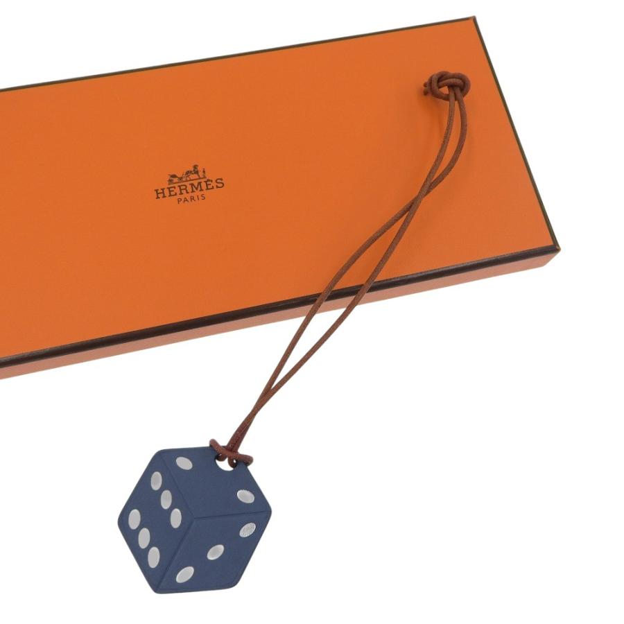 HERMES（エルメス） ダイスモチーフ チャーム レザー ネイビー 大阪
