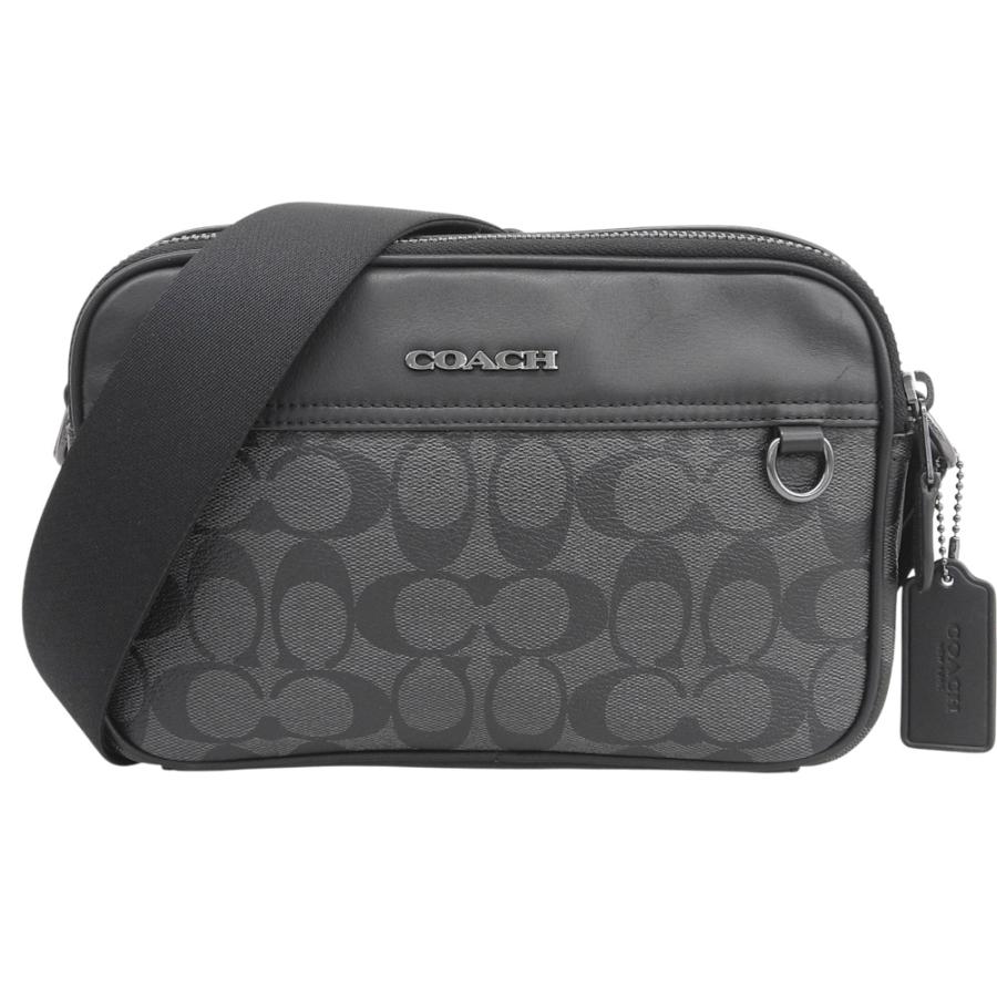 COACH（コーチ） シグネチャー グラハム クロスボディ C4149 ショルダーバッグ PVC レザー ブラック グレー 本物保証 ...