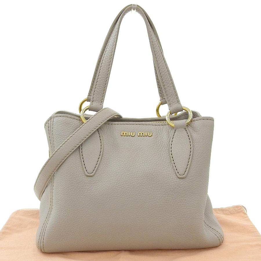 miu miu ミュウミュウ ヴィッテロカリブ ハンドバッグ 2Way ベージュ