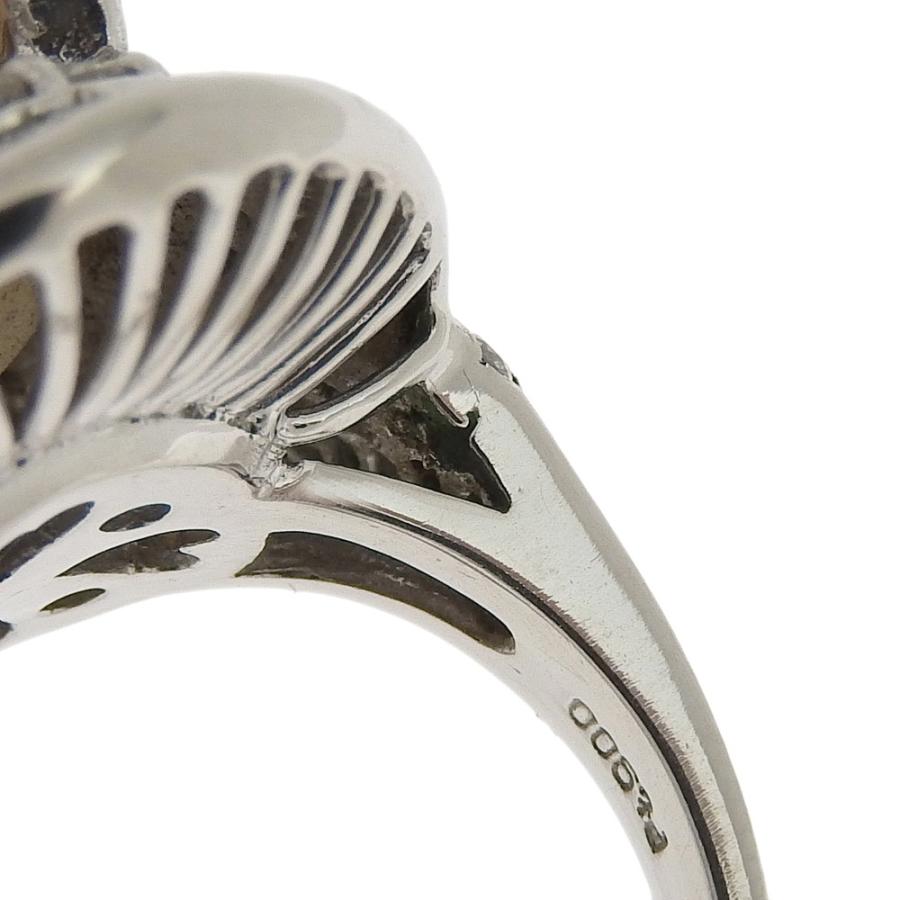 真珠 リング プラチナ Pt900 パール 13.5ミリ メレダイヤモンド 2.61ct 