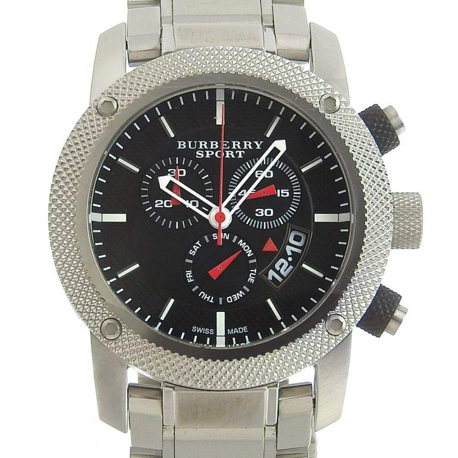 バーバリー BURBERRY スポーツコレクション クロノグラフ デイデイト メンズ クォーツ 電池 腕時計 黒文字盤 BU7702 本物保証