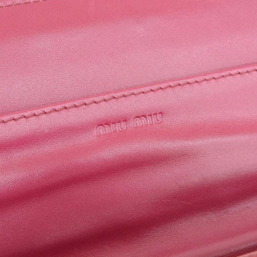miu miu（ミュウミュウ） クロコ型押し ホック付 フラップ 長財布 紫系