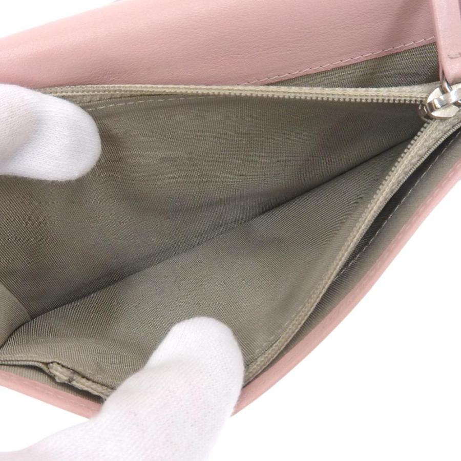 CHANEL シャネル ロゴ ココマーク 二つ折長財布 キャビアスキン ピンク  
